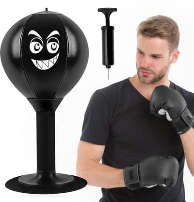 Dailygoods - Kantoor Punching Ball Tafel met Zuignap - Mini bokszak voor stressverlichting