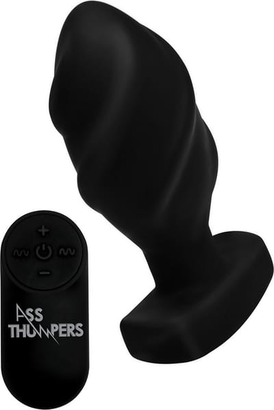 XR Brands - The Large Realistic - Silicone Vibrator with Handle - Black