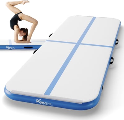 KM-Fit Airtrack - Turnmat - 3 m - Gymnastiekmat Opvouwbaar - Incl. elektrische pomp & patch kit - Mintgroen