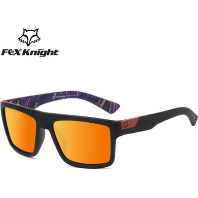 Nieuwe Fox Knight Vierkante Zonnebril Dames Heren Hoge Kwaliteit Bril Buiten Rijden Vissen Zonnebril Retro Tinten Uv400 black