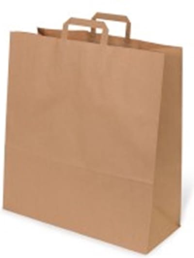 Draagtassen kraft - bruin - afmeting breed 45cm x hoog 47cm, inslag 2x8,5cm - Verpakking met 150 stuks - 100 grams