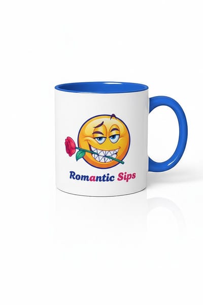 Romantische Sips Mok met Flirterige Emoji en Roos - Unieke Koffiebeker en Valentijn Cadeau