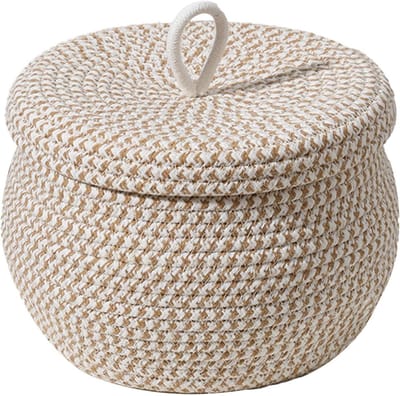 Opbergdoos Touw - Geweven Mand Deksel - Huis Organiseren - Natuurlijke Materialen - 27W x 15H cm - Niet gespecificeerd