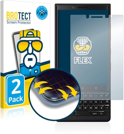 BROTECT - Screenprotector voor BlackBerry Key2 (Dual Sim) - Folie Beschermfolie transparant volledig dekking - 2 Stuks
