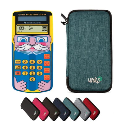 TI-Little Professor incl. WYNGS Beschermhoes Turkoois - Interactieve Rekentrainer - Basis Pakket