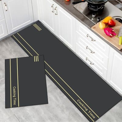 Tapis de Sol de Cuisine Tapis Maison Nouveau Absorbant Tapis Doux Antidérapant et Huile Peut Être Nettoyé par Frottement et Tapis pour Pieds Sales 45*75cm