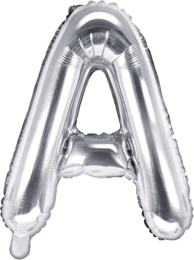 Partydeco - Folieballon Zilver Letter A (35 cm)