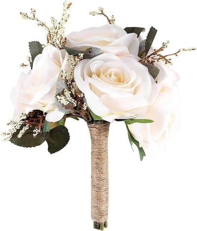Bruidsboeket Kunstbloemen - Hanger Boeket - Bruiloft Decoratie - Handgemaakt Ontwerp - 25 x 20 cm - Roze