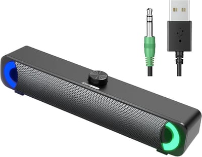 Soundbar Pc - Bekabelde en Draadloze Pc -Luidspreker - USB Mini Soundbar - Zwart