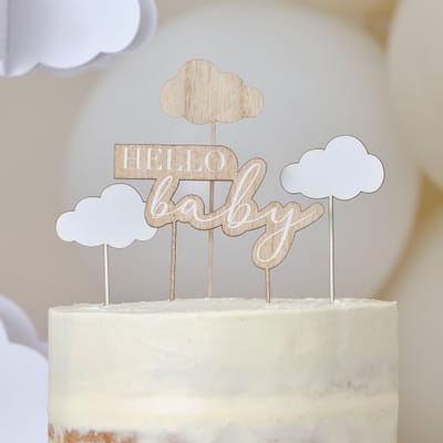 Ginger Ray - Taart topper Hello Baby en wolken