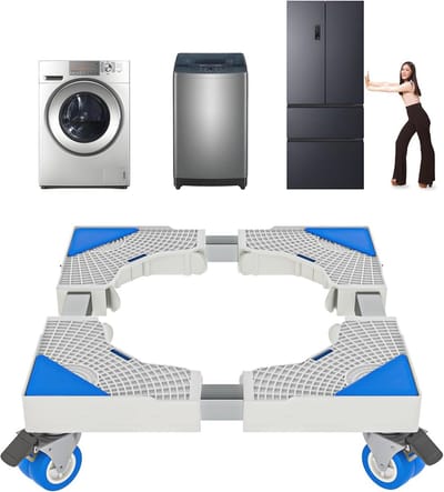 SnelShoppen - Afneembare Sokken voor Wasmachine, Verstelbare Sokkels 41-65 cm voor Droger, Koelkast - Hoge Weerstand, Schokdemper, Geluidsreductie, 4