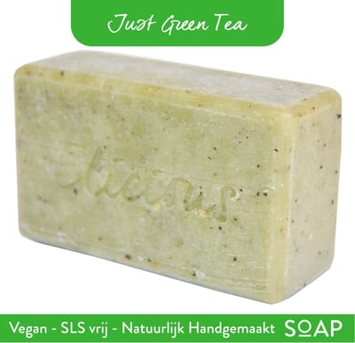 Elicious® - Natuurlijke Zeep - Groene Thee - Handgemaakte Zeep - Biologisch Afbreekbaar - Handzeep - Douchezeep - Halal - Plasticvrij - Alcoholvrij - Vegan - Dierproefvrij - 200gr