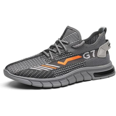 Vliegend Weven Sport Herenschoenen Zomer Ademend Casual Schoenen Nieuwe Trend Mesh Kokosschoenen Heren Hardloopschoenen 43 gray
