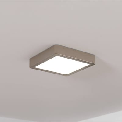 EGLO LED opbouwpaneel Fueva 5 IP20 830 nikkel 16x16cm