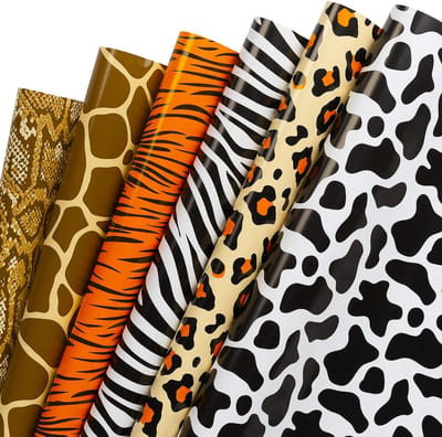 Inpakpapier vellen - Dierenspelden voor verjaardag, vakantie, feest, babyshower - 1 rol bevat 6 vellen - 44,5 x 76 cm per vel