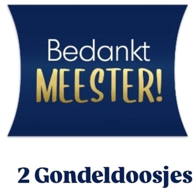 2x Gondeldoosje - Stoer BEDANKT MEESTER - school - leerkracht - let op formaat