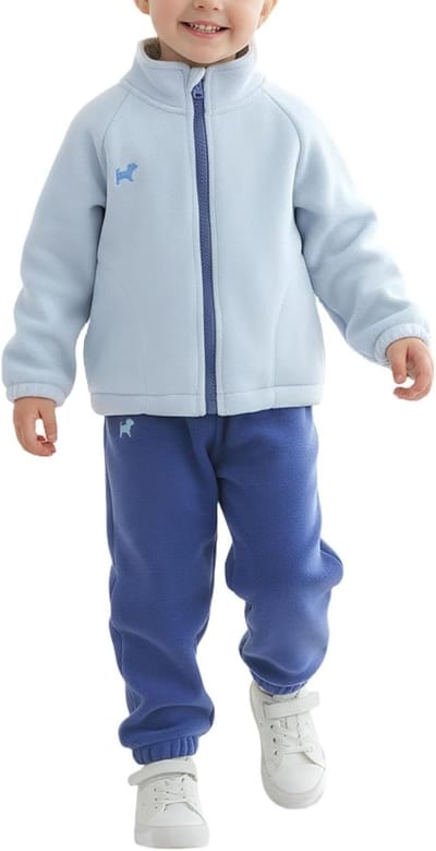 Meisjes Kleding Set met Lange Mouwen Fleece Jas en Broek voor Herfst en Winter, Comfortabele Trainingsoutfit voor Peuters van 1-8 Jaar