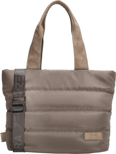 Zebra Elske Shopper - Verstelbare/Afneembare Schouderband - Tussenvak - Praktische indeling - Werktas - Tote Bag - Dames Tas - Donkertaupe