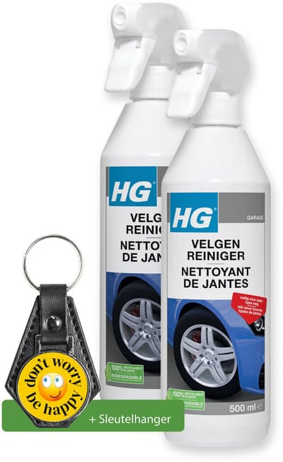 HG Velgenreiniger 500ml - Laat Uw Velgen Weer Glanzen - 2 stuks - inclusief sleutelhanger
