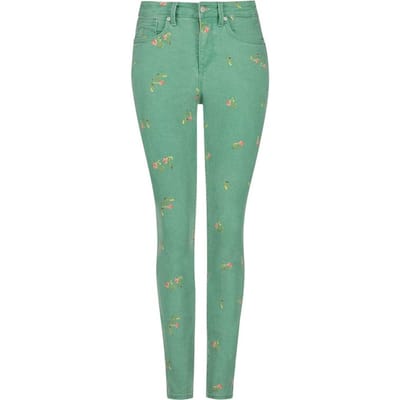 Ami Skinny Jeans Groen Twill | Native Floral Vanilla