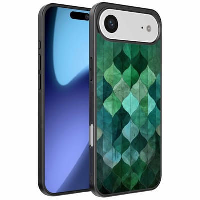Geschikt voor iPhone Air Telefoonhoesje met Groene Bladeren Opdruk - TPU Backcover Case Green Leafs Design - Groen - Smartphonica geschikt voor iPhone 17 Air