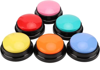 TIM® Praatknop voor honden – 6 Opneembare Dogbuttons – Hondenspeelgoed – Honden Intelligentie – Honden Training - Laat uw Huisdier spreken! - Veelkleurig - 24cm x 15cm x 11cm