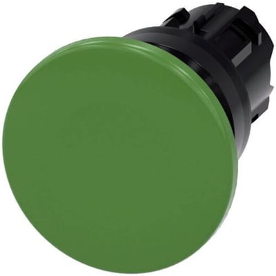 Siemens 3SU10001BD400AA0 3SU1000-1BD40-0AA0 Paddenstoelknop Kunststof frontring Knop Zwart, Groen 1 stuk(s)