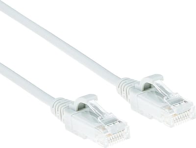 ACT Witte 1 meter LSZH U/UTP CAT6 datacenter slimline patchkabel snagless met RJ45 connectoren DC8901