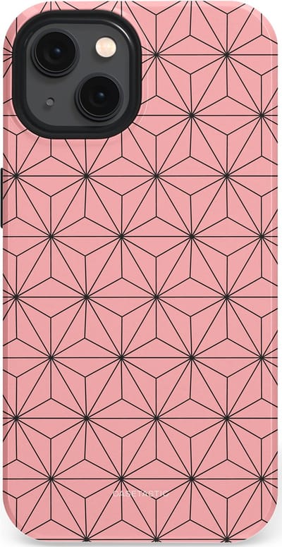 Casetastic Hoesje Geschikt voor Apple iPhone 13 Magsafe - Stijlvolle Beschermende Duo-layer Case - Roze Zwarte Fashion Paris Patroon