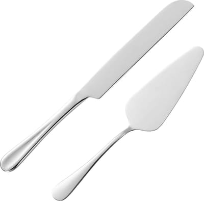 Bondoo Taartschep en Taartmes Bruiloft - taartscheppen - taartschep en taartsnijder - taart schep - taartschep en mes - taartserveerset - Zilver kleurig