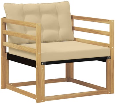 vidaXL - Buiten - bank - set - Massief - Acaciahout - en - Textilene - Wit