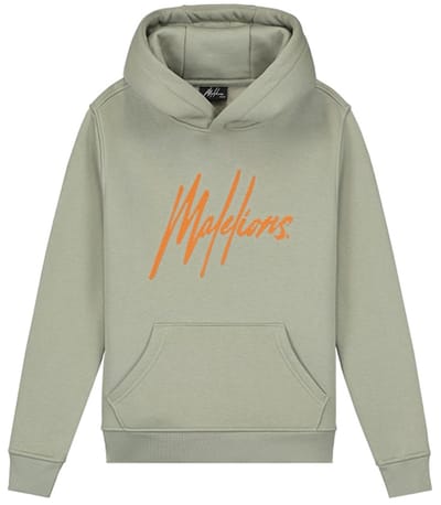 Malelions - Hoodie - Seagrass/orange - Maat 128