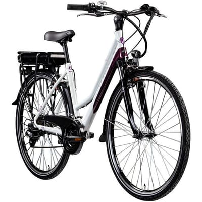 ZÜNDAPP Elektrische fiets Z802 700c 28" (Dames, Wit/lila)