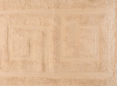 Items Badmat - creme beige - 80x50 cm - katoen - rechthoekig - Matten voor de badkamer