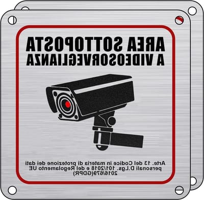Waarschuwingsbord Camera - Camerabewaking Bord - Beveiliging Aangeven - Aluminium Composiet Materiaal - 15 x 15 cm - Rood
