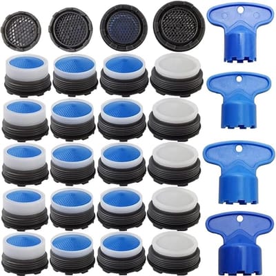 Azalia Kraanbeluchter Set – 20 Stuks – 4 Maten (16.5/18.5/21.5/24 mm) – Inclusief Montagesleutels – Waterbesparend – Voor Keuken & Badkamer