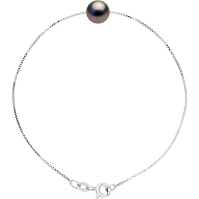 Chain Armband met Pearl Tahiti Round 9-10 mm 925
