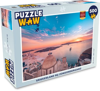 Puzzel Griekenland - Huis - Zon - Legpuzzel - Puzzel 500 stukjes