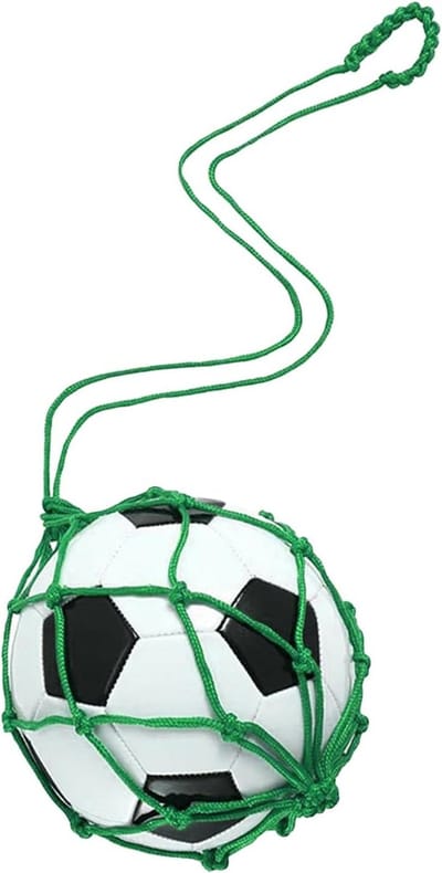 Voetbalnetzak - Sportbalhouder - Sportuitrusting opslag - Robuuste nylon structuur - 17 x 12 x 5 cm - Groen
