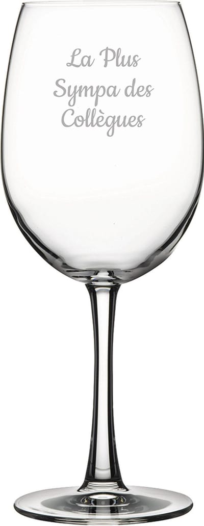 Rode wijnglas gegraveerd - 58cl - La Plus Sympa des Collègues