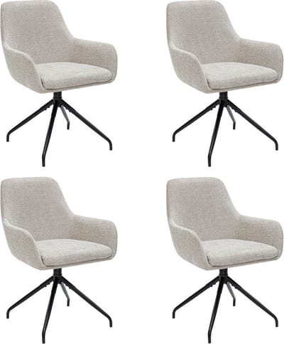 Set van 4 Kick draaistoel Miko - champagne