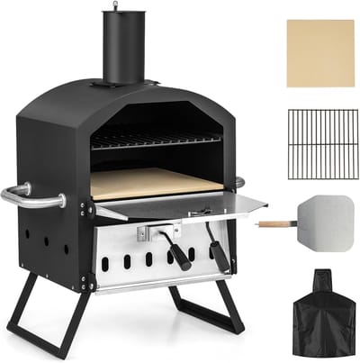 Navy® Pizza oven Buiten Gas - Zwart - 54cm x 31cm x 72cm