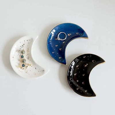 Sieraden Schaal - Decoratieve Schaal - Sieraden Houder - Twinkle Maan - Blauw