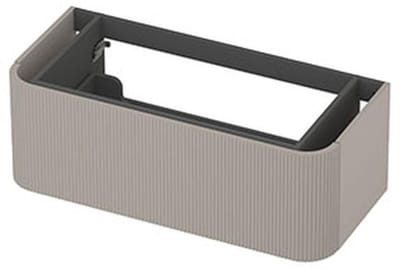INK - Afgeronde Onderkast Gelakt 1 Lade Softclose met Gefreesd Front Tbv Grepen - 1000x450x350 Mm - Mat Kasjmier Grijs