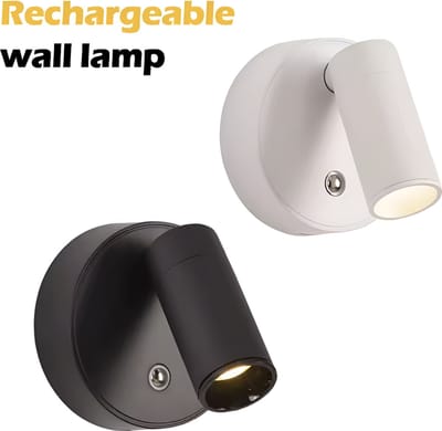Oplaadbare LED Spotlight Wandlamp - Draadloos - Dimbaar - Nachtlampje - 360° - Zonder Boren Zonder Stroomkabel- Wit,Warmwit,Warm(3000k,6000k,4500k)Licht - Touch Control - Verlichting voor Schilderij Slaapkamer & Woonkamer - Trapverlichting- WIT