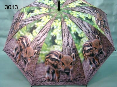 Paraplu wild zwijn met biggetjes - 106 cm - unisex paraplu - dieren print - cadeau