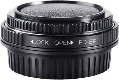 K&F Concept FD-EOS EF high precision adapter met correctieglas - Canon FD/FL lens op Canon EOS EF camera