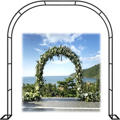 Rozenboog Metaal - Tuinboog Klimhulp - Planten Ondersteunen - Stevig Metalen Frame - W350xH220cm - Zwart