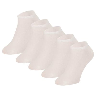 Apollo - Heren sneakersokken - Wit - 5-Pak -Maat 41/46 - Enkelsokken heren - Sneakersokken heren 43 46 - Sneakersokken heren