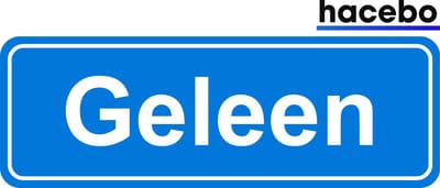 Hacebo - Plaatsnaam Sticker - 29x10 CM - Geleen sticker - Verkeersborden sticker - grappige cadeaus - Geleen